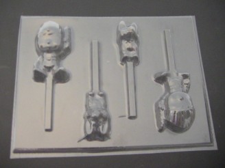 494sp Armored Mike Chocolate or Hard Candy Lollipop Mold